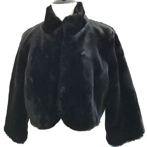 Relativity | Velour Soft Womens Bolero Shrug Jacket Size M Plush Black